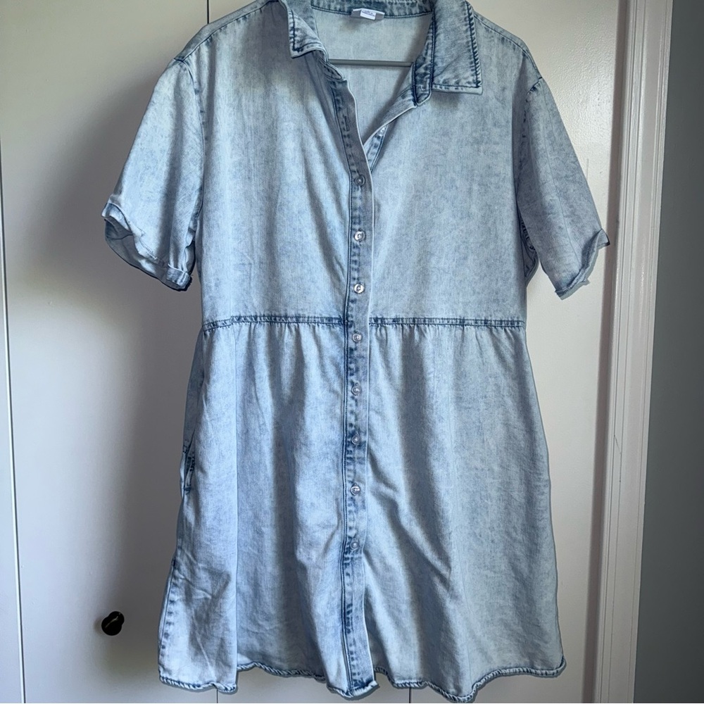 Lularoe Ashton Light Blue Denim Dress